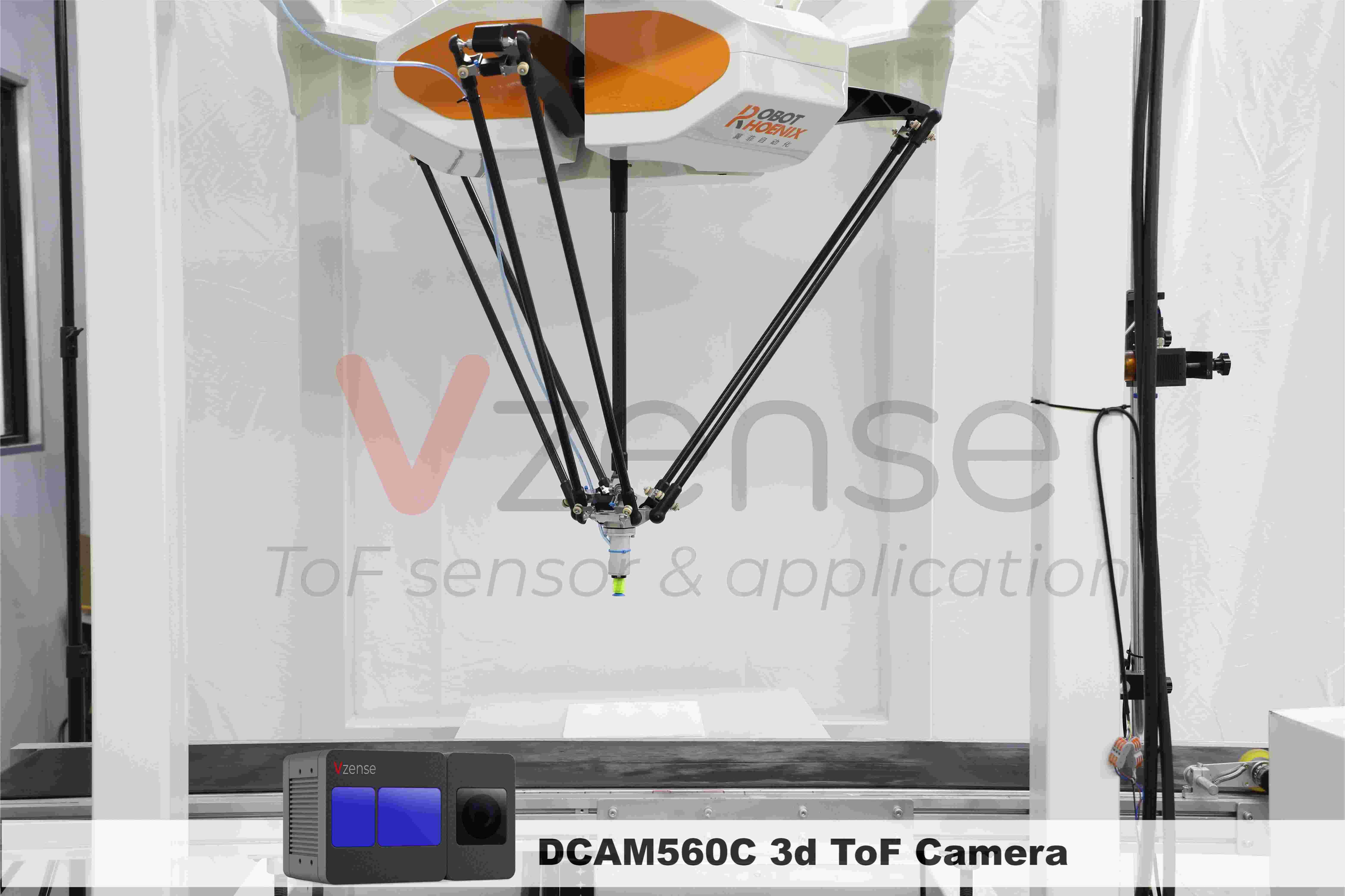 Vzense 3D-ToF-based RGB-D DS77C and DCAM560C is integrated into RobotPhoenix scara robot