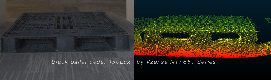 Depth point cloud picture of black pallet in dark environment by Vezense 3D ToF Camera.jpg