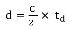 Diagram of P-iToF distance formula.