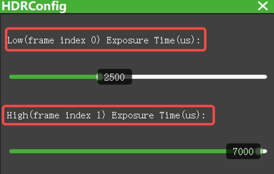 Example of NYX product setting exposure time with HDR.