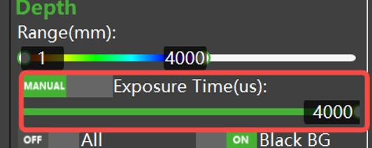 Example of DS product setting exposure time without HDR.